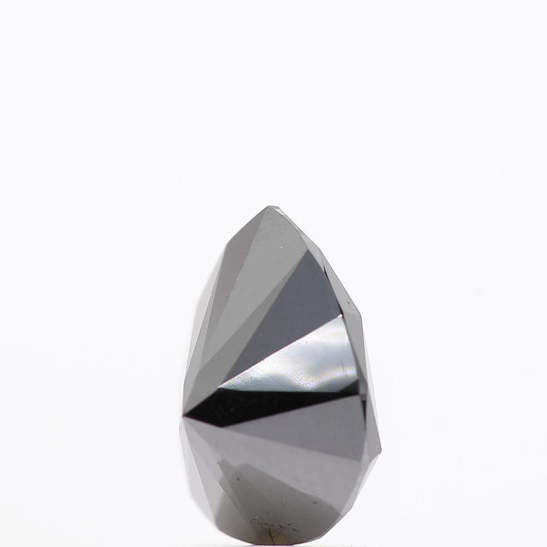 1.88 Ct Pear Brilliant Cut Black Natural Fancy Diamond
