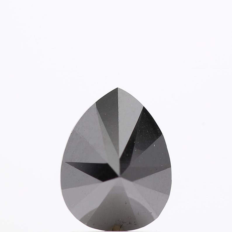 1.88 Ct Pear Brilliant Cut Black Natural Fancy Diamond