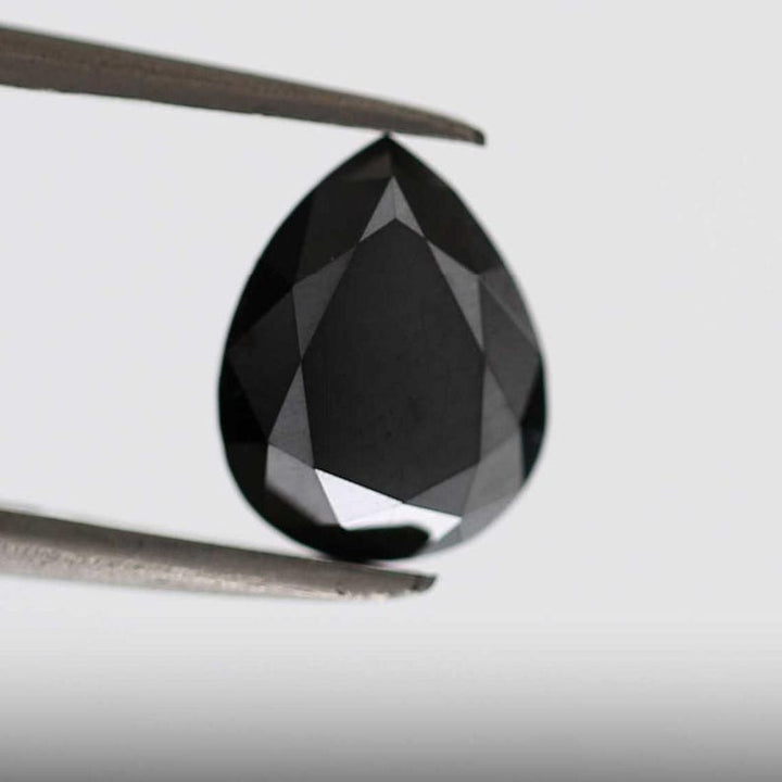2 Ct Pear Brilliant Cut Black Natural Fancy Diamond