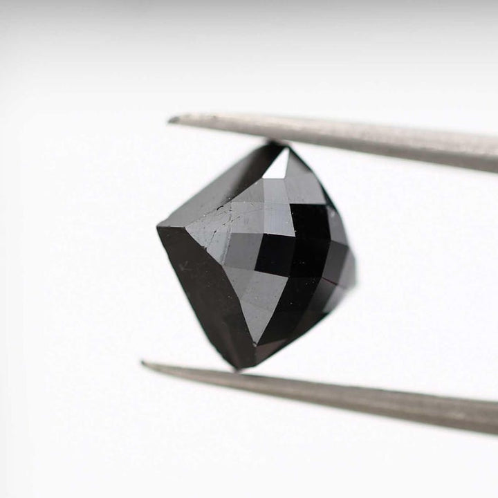 2.65 Ct Square Rose Cut Black Natural Fancy Diamond