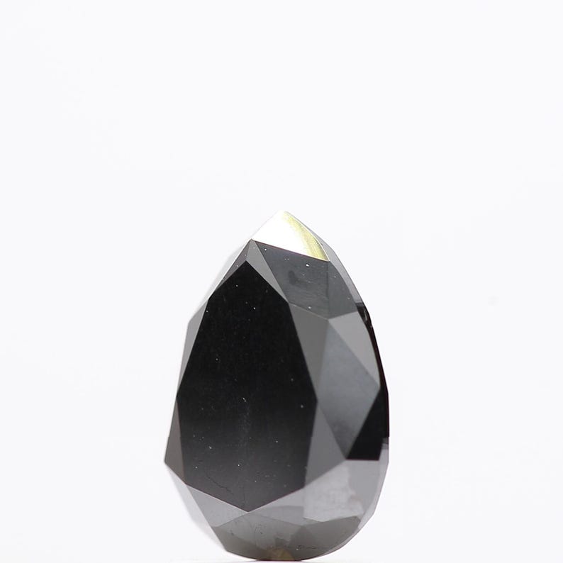 1.88 Ct Pear Brilliant Cut Black Natural Fancy Diamond