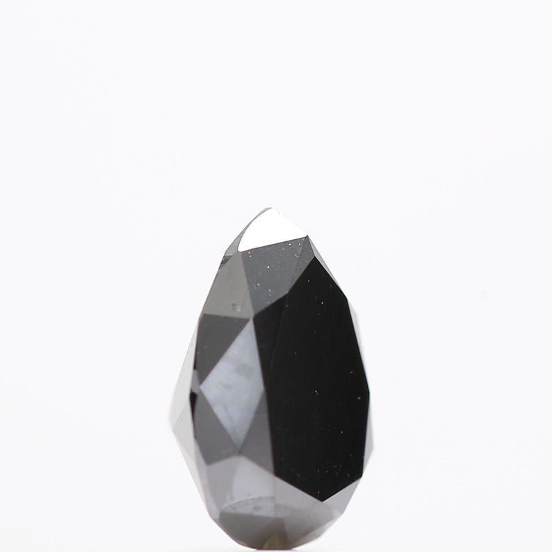 1.88 Ct Pear Brilliant Cut Black Natural Fancy Diamond