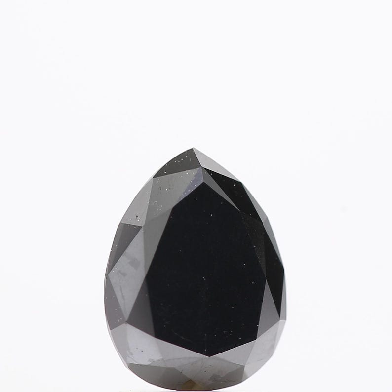 1.88 Ct Pear Brilliant Cut Black Natural Fancy Diamond