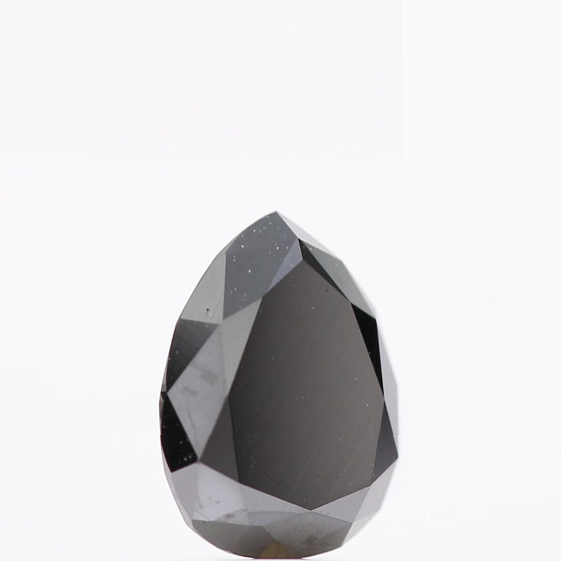 1.88 Ct Pear Brilliant Cut Black Natural Fancy Diamond