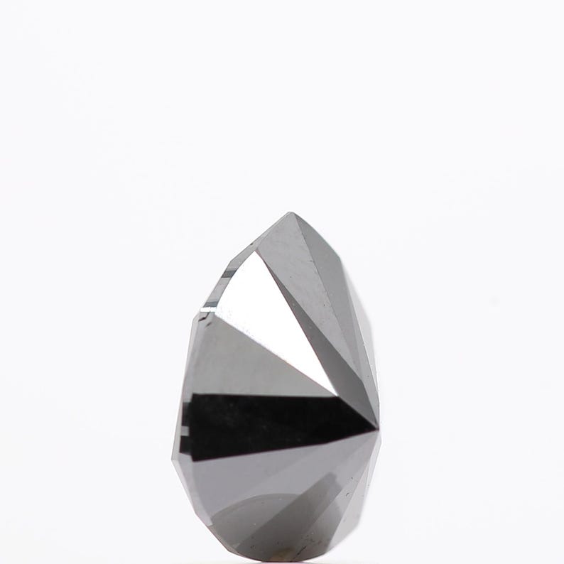 1.88 Ct Pear Brilliant Cut Black Natural Fancy Diamond