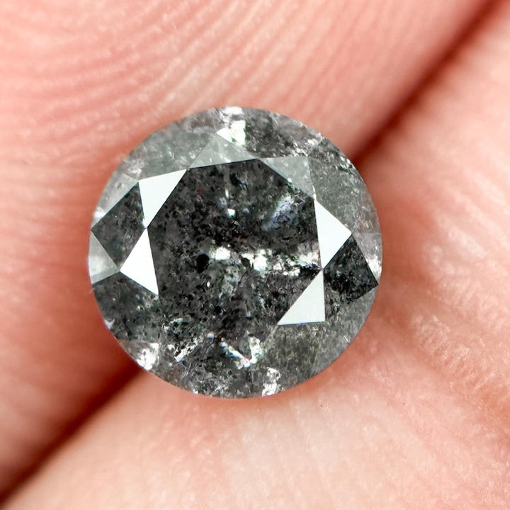 1.00 Ct Round Brilliant Cut Grey Natural Galaxy Diamond
