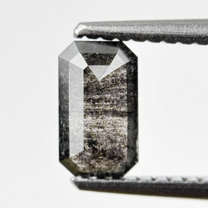 0.72 Ct Emerald Rose Cut Grey Natural Galaxy Diamond
