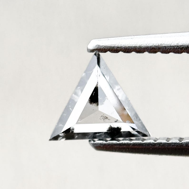 0.55 Ct Triangle Rose Cut Grey Lab Grown Fancy Diamond