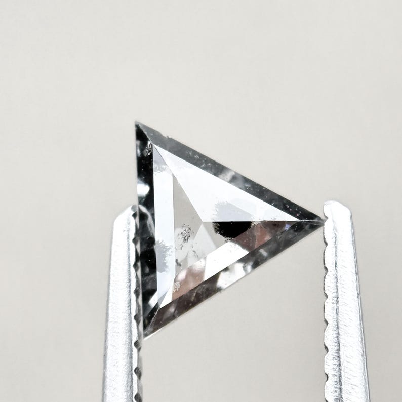 0.55 Ct Triangle Rose Cut Grey Lab Grown Fancy Diamond