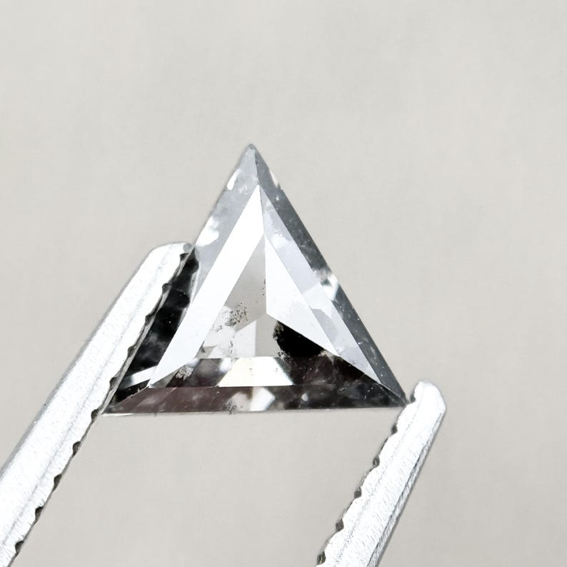 0.55 Ct Triangle Rose Cut Grey Lab Grown Fancy Diamond