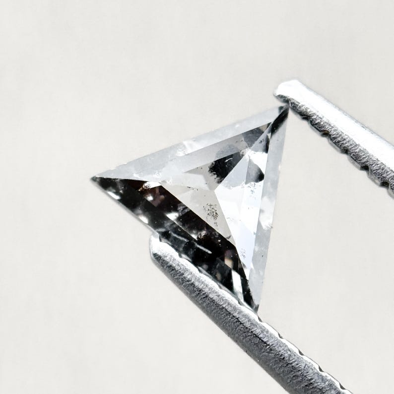 0.55 Ct Triangle Rose Cut Grey Lab Grown Fancy Diamond