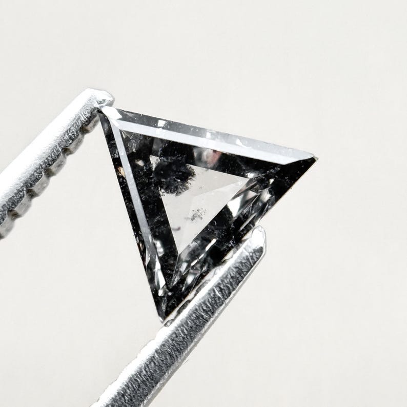 0.55 Ct Triangle Rose Cut Grey Lab Grown Fancy Diamond