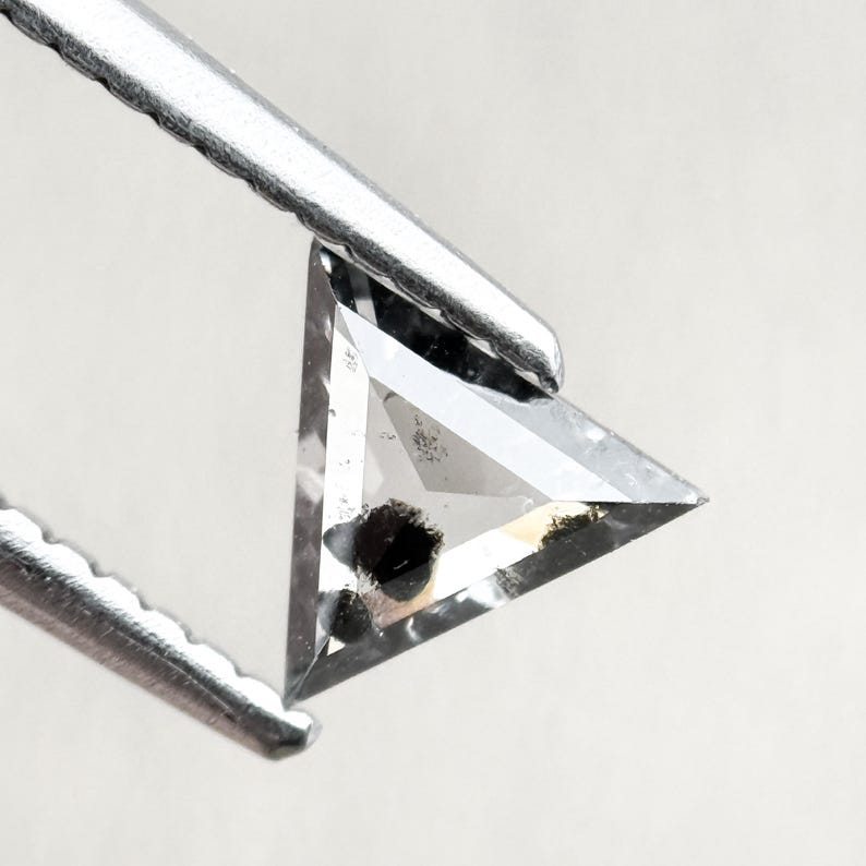0.55 Ct Triangle Rose Cut Grey Lab Grown Fancy Diamond