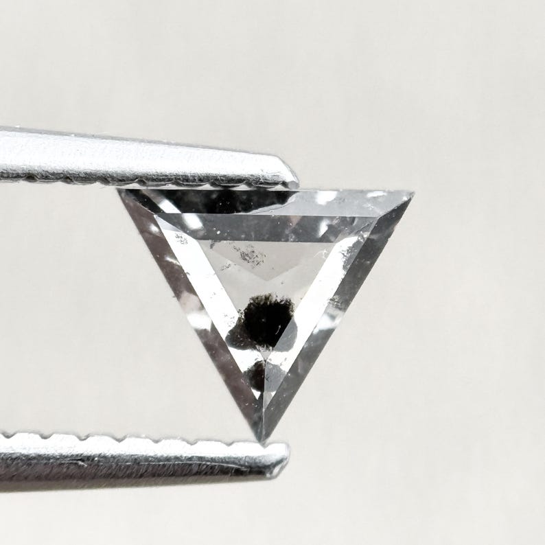 0.55 Ct Triangle Rose Cut Grey Lab Grown Fancy Diamond