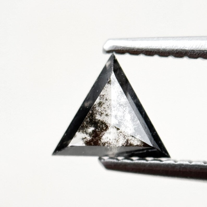 0.56 Ct Triangle Rose Cut Grey Natural Minimal Diamond