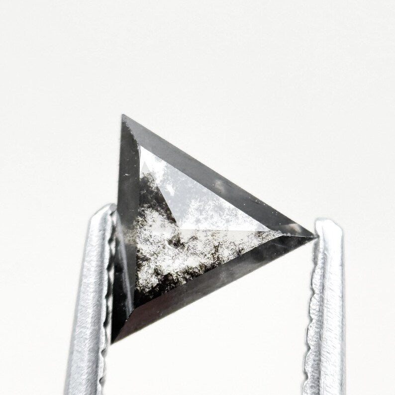 0.56 Ct Triangle Rose Cut Grey Natural Minimal Diamond