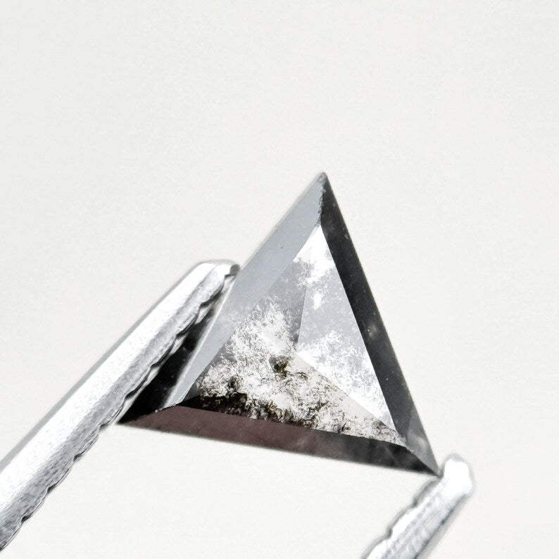 0.56 Ct Triangle Rose Cut Grey Natural Minimal Diamond