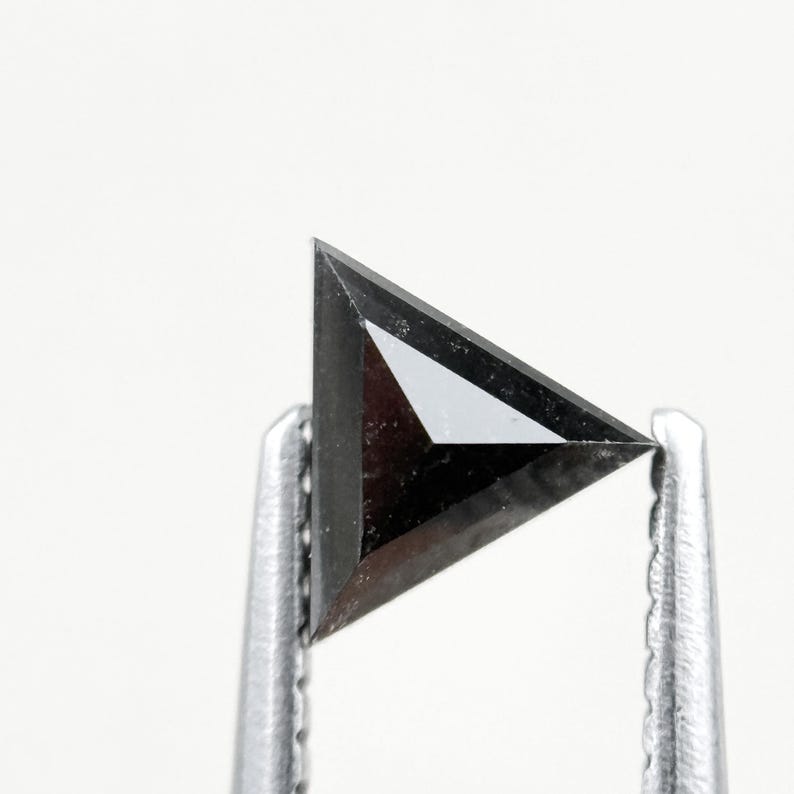 0.59 Ct Triangle Rose Cut Black Natural Minimal Diamond