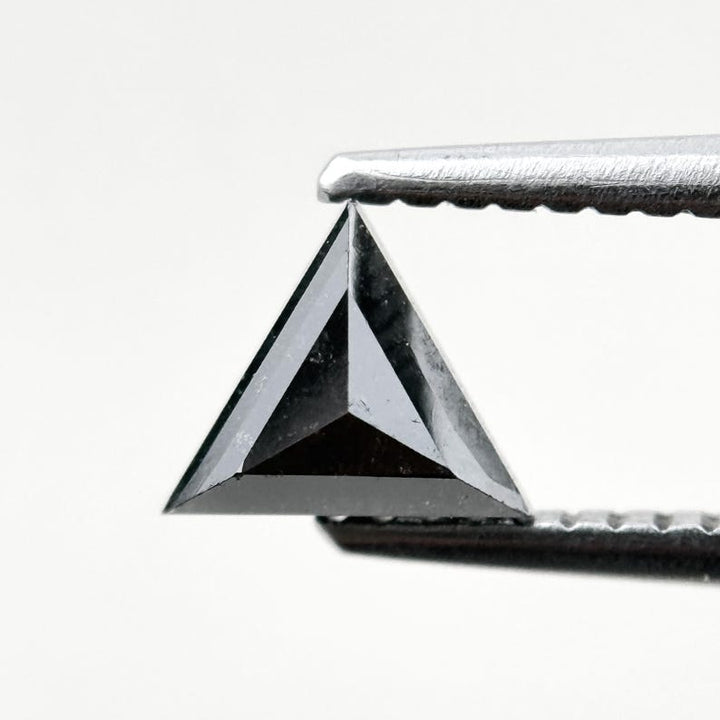 0.59 Ct Triangle Rose Cut Black Natural Minimal Diamond