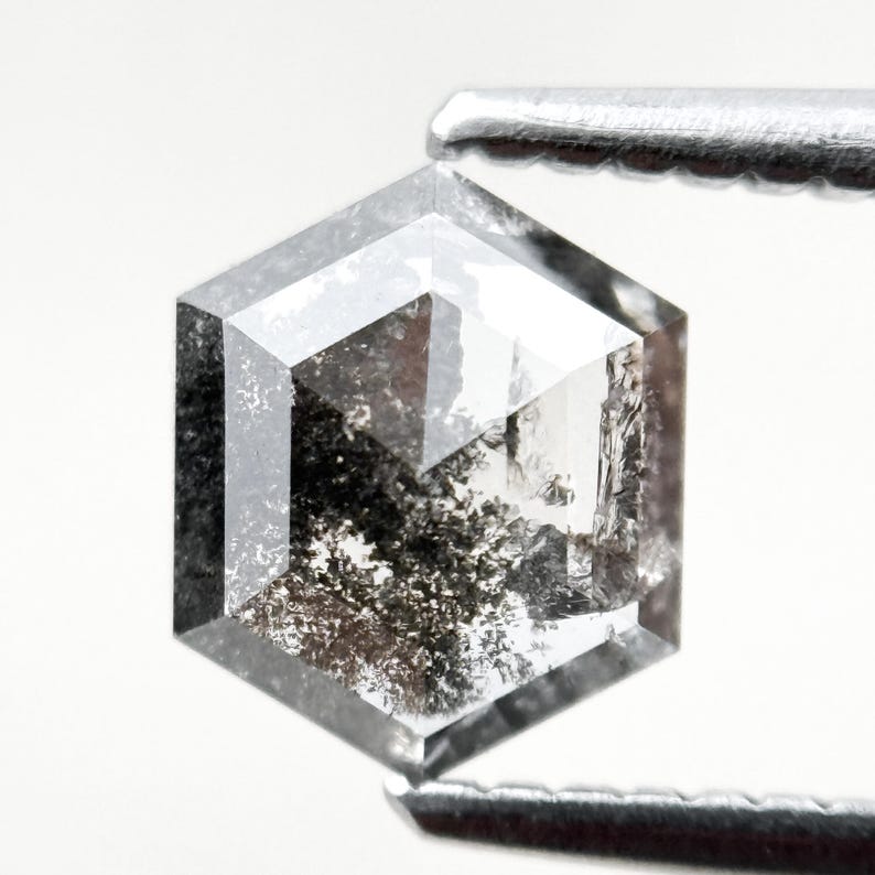 1.16 Ct Hexagon Rose Cut Grey Natural Fancy Diamond