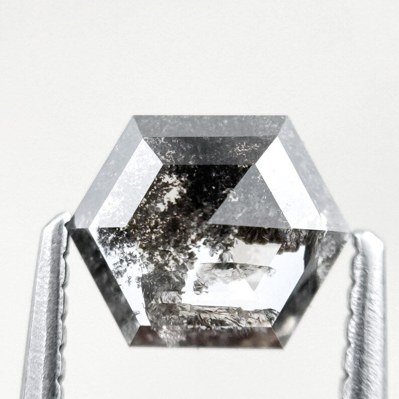 1.16 Ct Hexagon Rose Cut Grey Natural Fancy Diamond