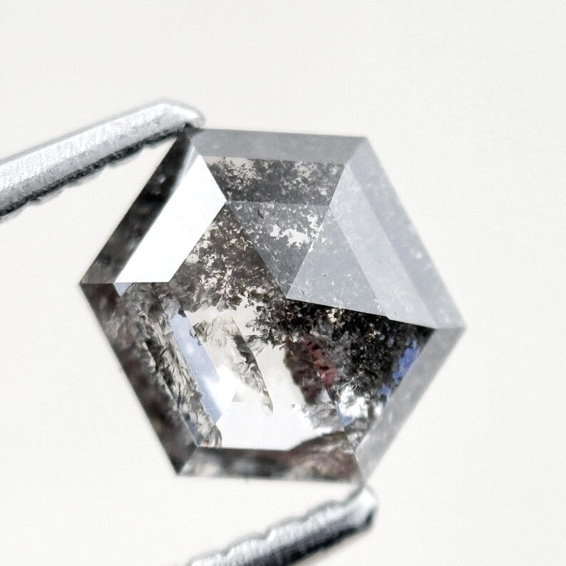 1.16 Ct Hexagon Rose Cut Grey Natural Fancy Diamond