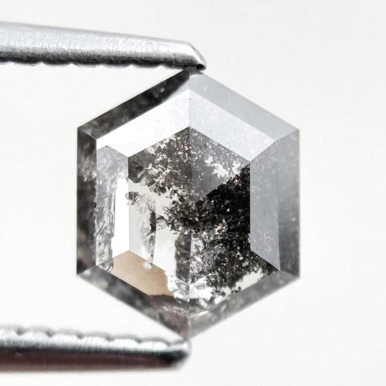 1.16 Ct Hexagon Rose Cut Grey Natural Fancy Diamond
