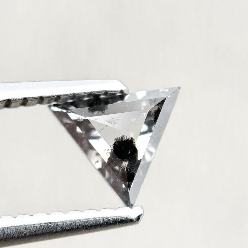 0.55 Ct Triangle Rose Cut Grey Lab Grown Fancy Diamond