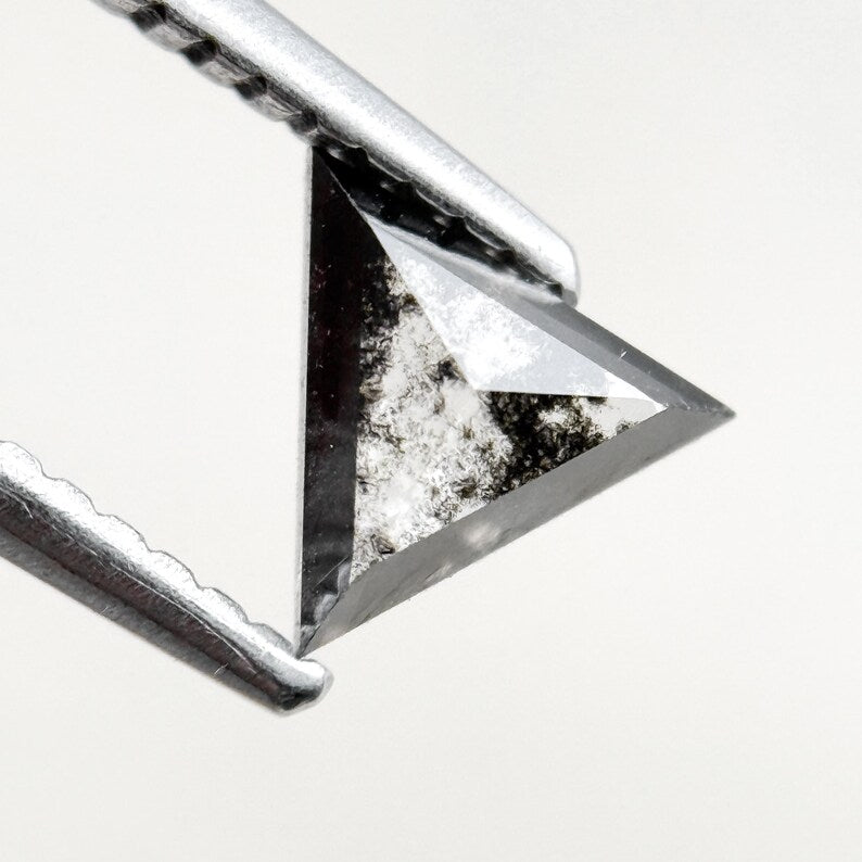 0.56 Ct Triangle Rose Cut Grey Natural Minimal Diamond
