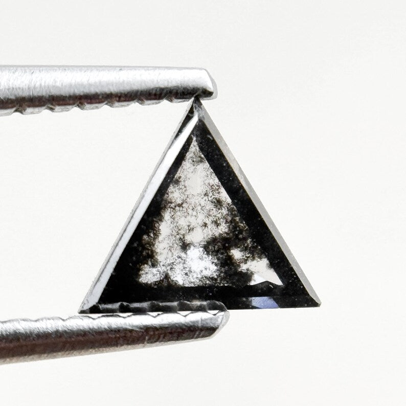 0.56 Ct Triangle Rose Cut Grey Natural Minimal Diamond