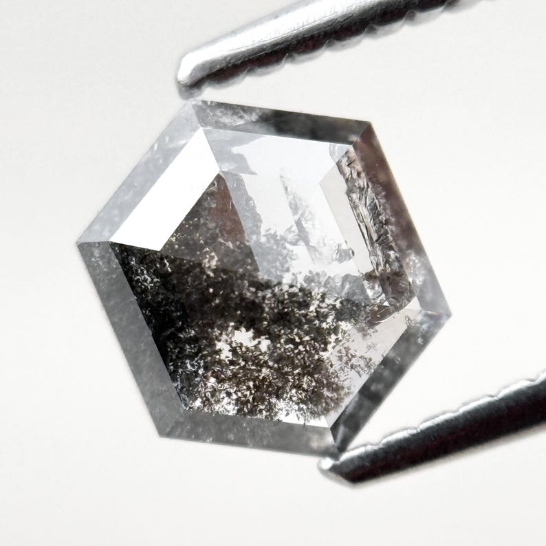 1.16 Ct Hexagon Rose Cut Grey Natural Fancy Diamond