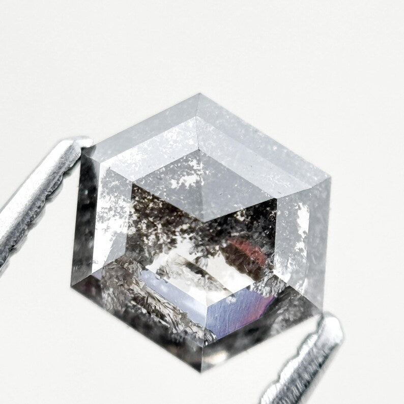 1.16 Ct Hexagon Rose Cut Grey Natural Fancy Diamond