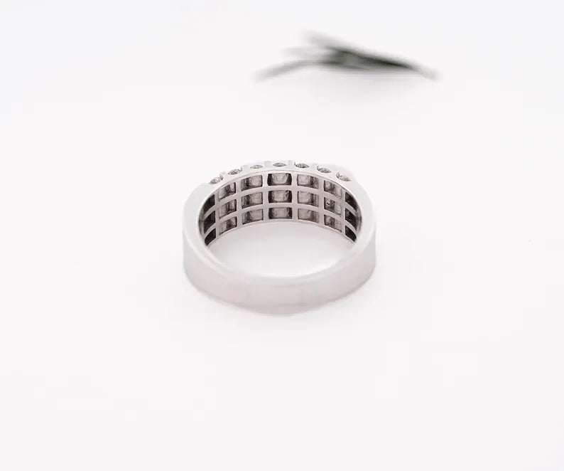 14K Gold Channel Set Wedding Band Ring Lab Diamond