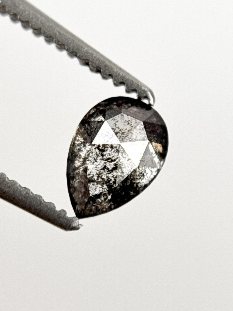 0.55 Ct Pear Rose Cut Grey Natural Diamond Loose