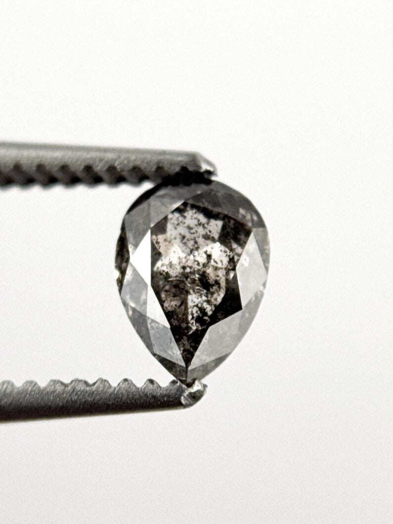0.45 Ct Pear Rose Cut Grey Natural Minimalist Diamond