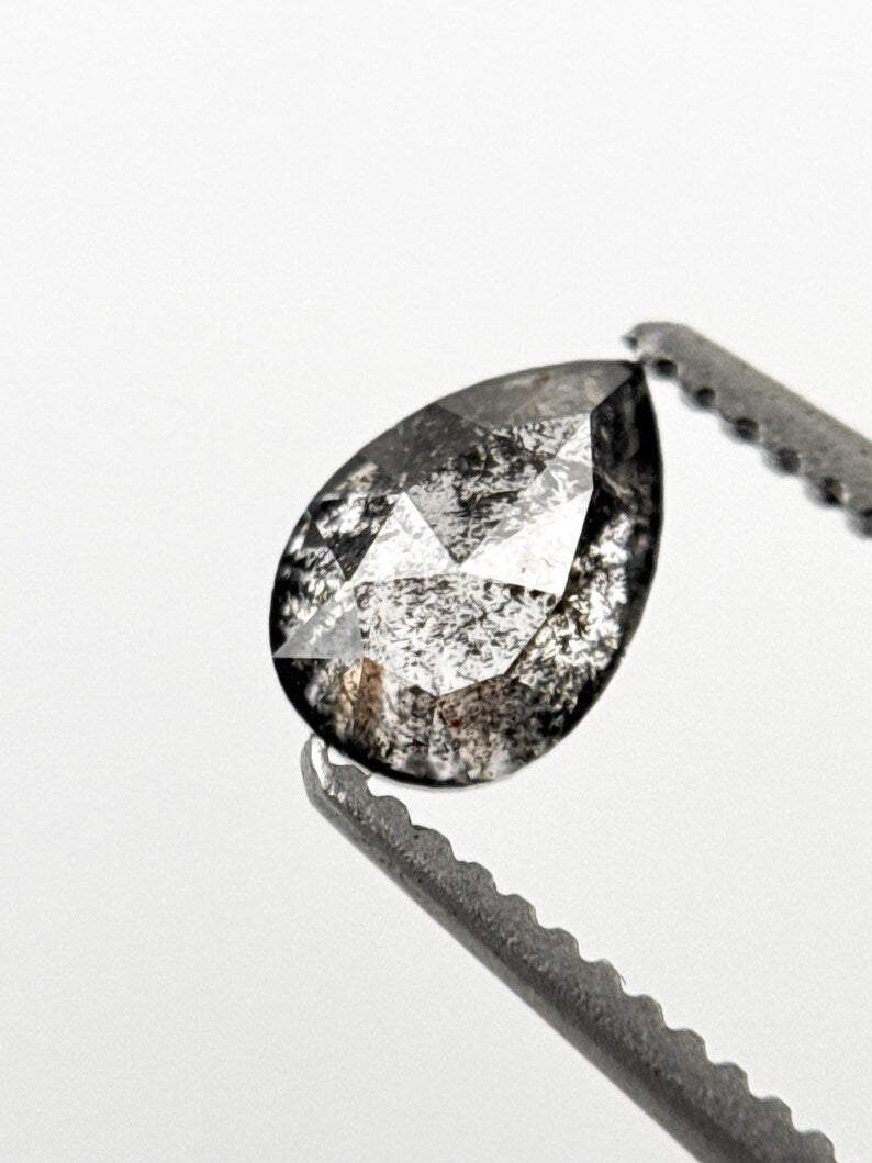 0.55 Ct Pear Rose Cut Grey Natural Diamond Loose