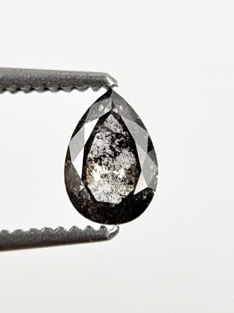 0.55 Ct Pear Rose Cut Grey Natural Diamond Loose