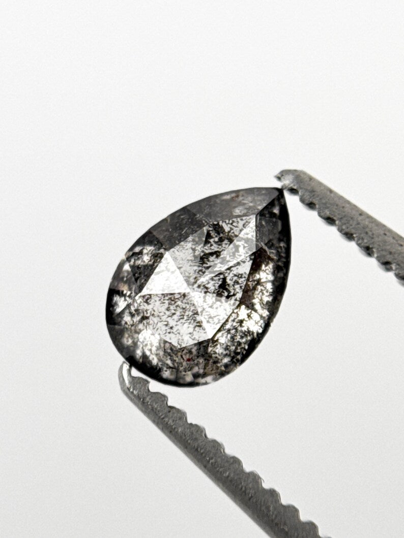 0.55 Ct Pear Rose Cut Grey Natural Diamond Loose