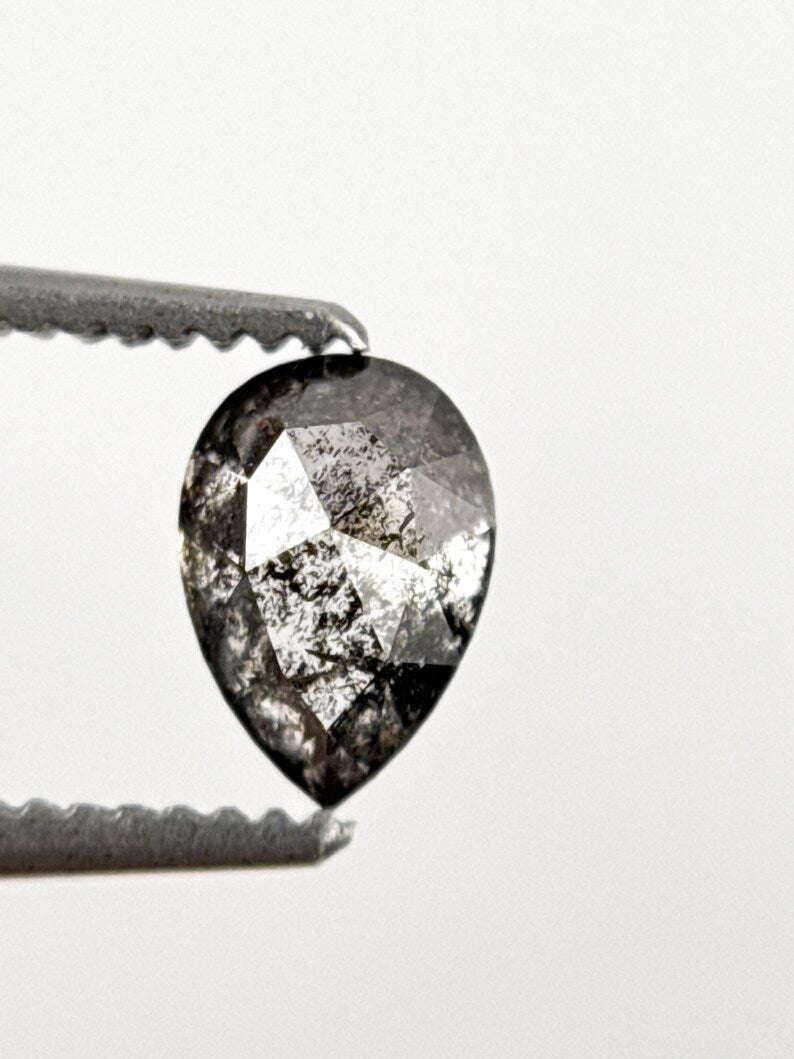 0.55 Ct Pear Rose Cut Grey Natural Diamond Loose