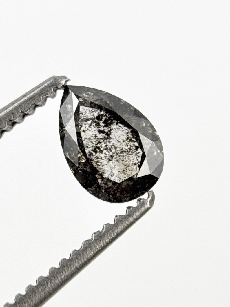 0.55 Ct Pear Rose Cut Grey Natural Diamond Loose