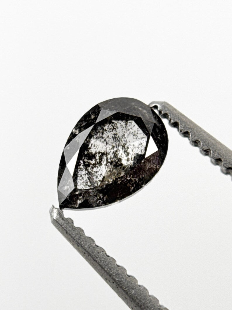 0.55 Ct Pear Rose Cut Grey Natural Diamond Loose