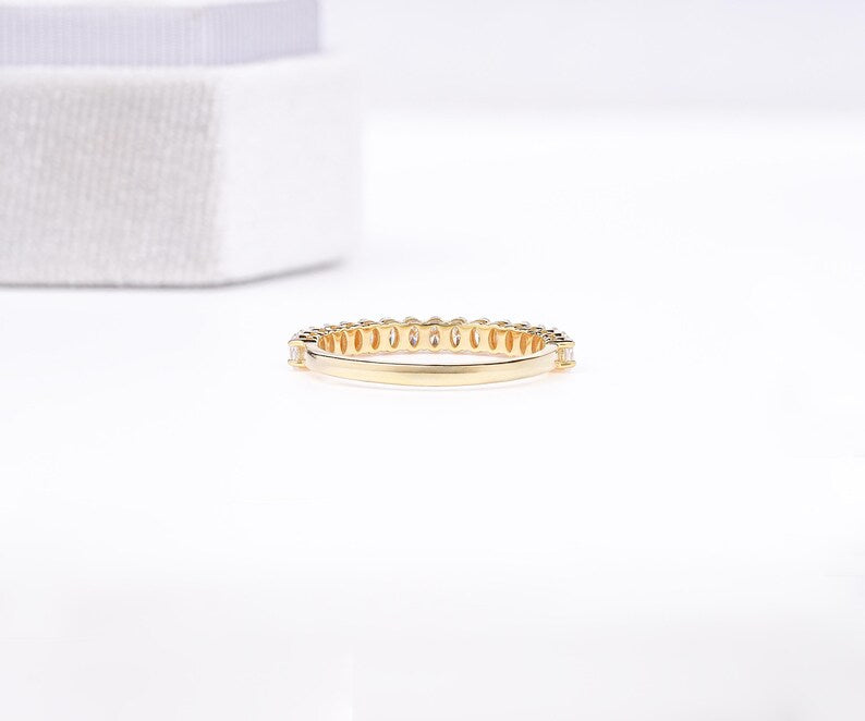 14K Solid Yellow Gold With Lab Oval Diamond Promise Ring