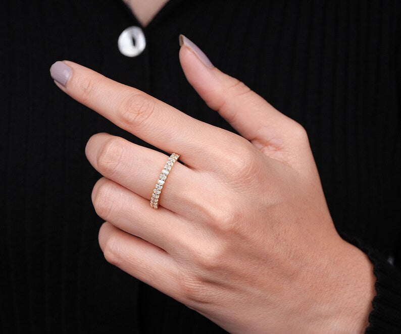 14K Solid Yellow Gold With Lab Oval Diamond Promise Ring