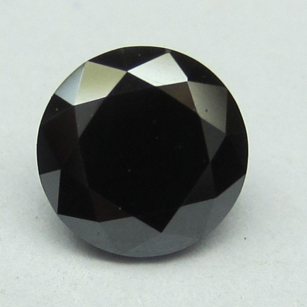 1 Ct Round Brilliant Cut Black Natural Loose Diamond, 5.60 To 6.00 MM Round Shape Diamond