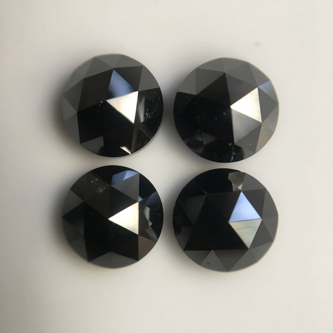 4 MM Round Rose Cut Black Natural Loose Diamond