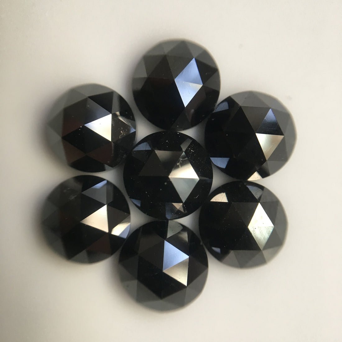 4 MM Round Rose Cut Black Natural Loose Diamond
