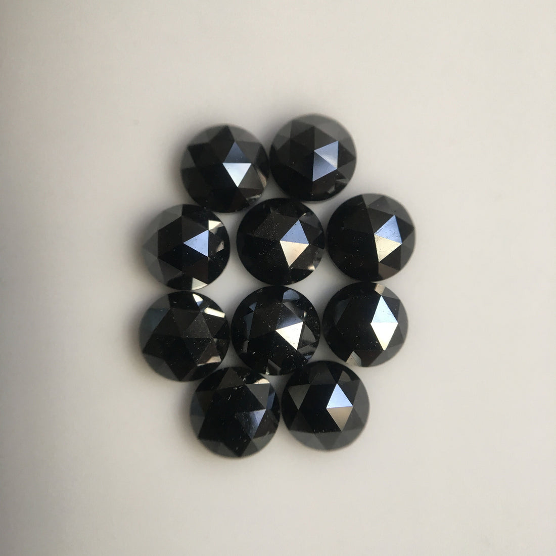 4 MM Round Rose Cut Black Natural Loose Diamond