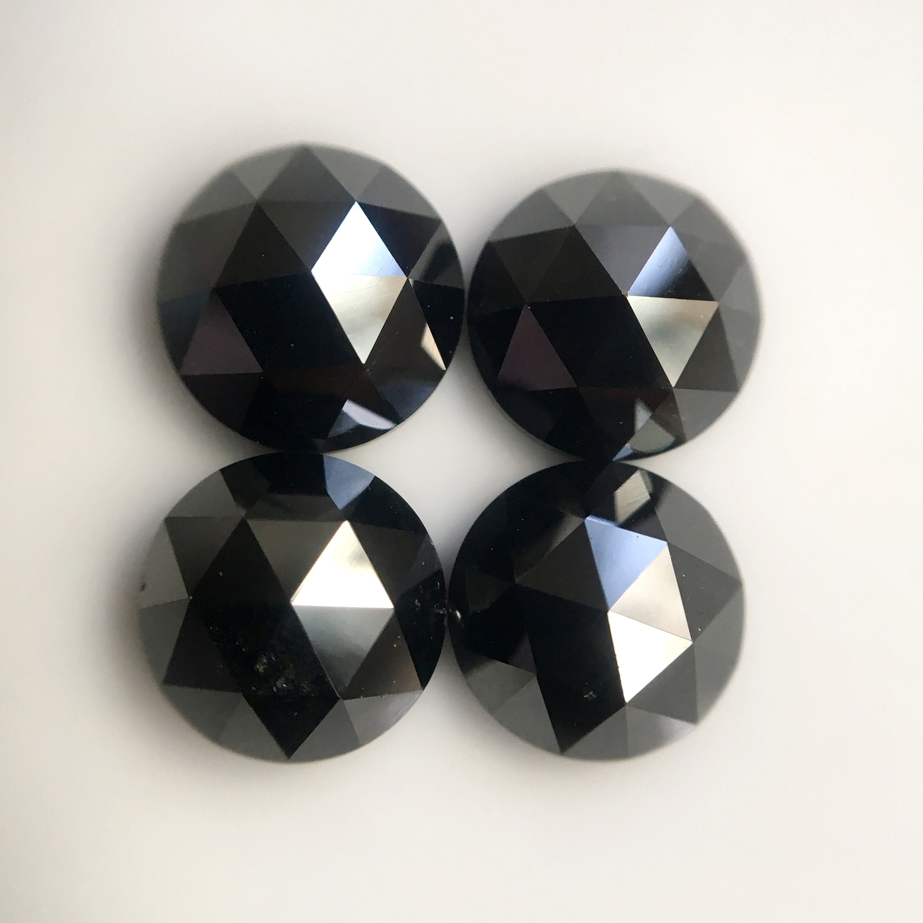 4.50 MM Round Rose Cut Black Natural Loose Diamond