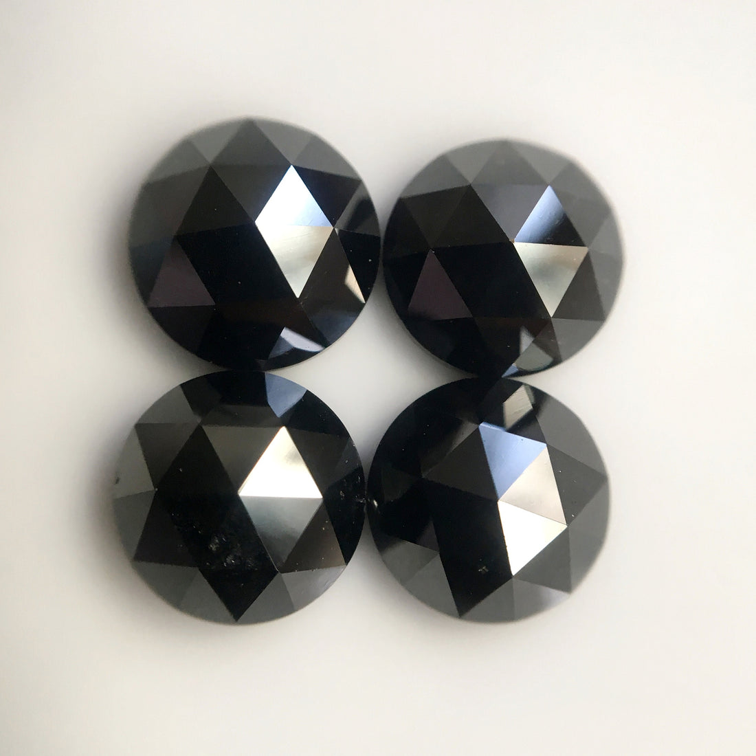 4.50 MM Round Rose Cut Black Natural Loose Diamond