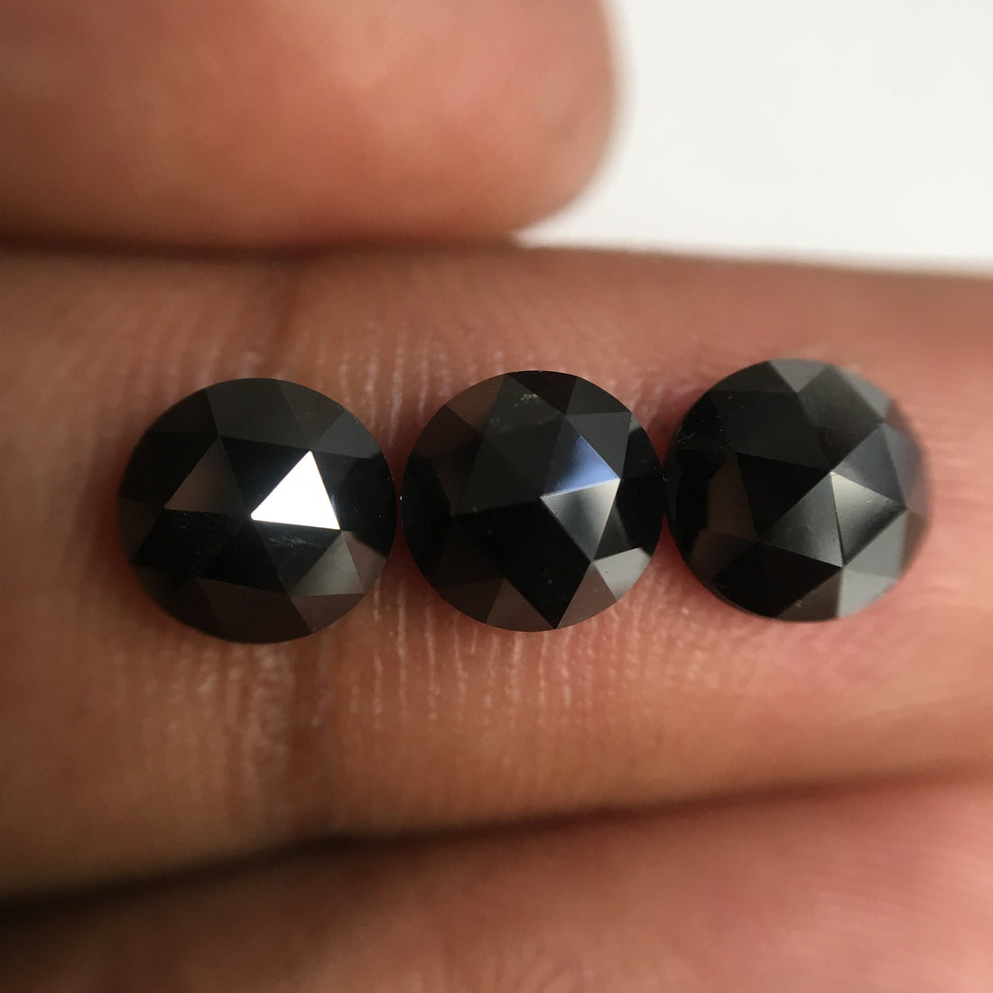 4 MM Round Rose Cut Black Natural Loose Diamond